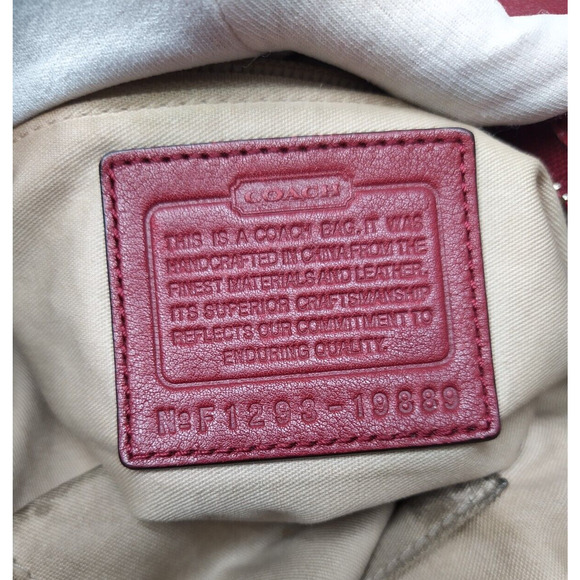 Coach Red Leather Duffle Zipper Closure Crossbody Shoulder Bag - Picture 12 of 16